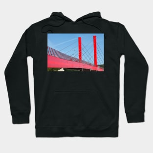 Red Bridge, Suspension Bridge, Mersch, Luxembourg, Europe Hoodie